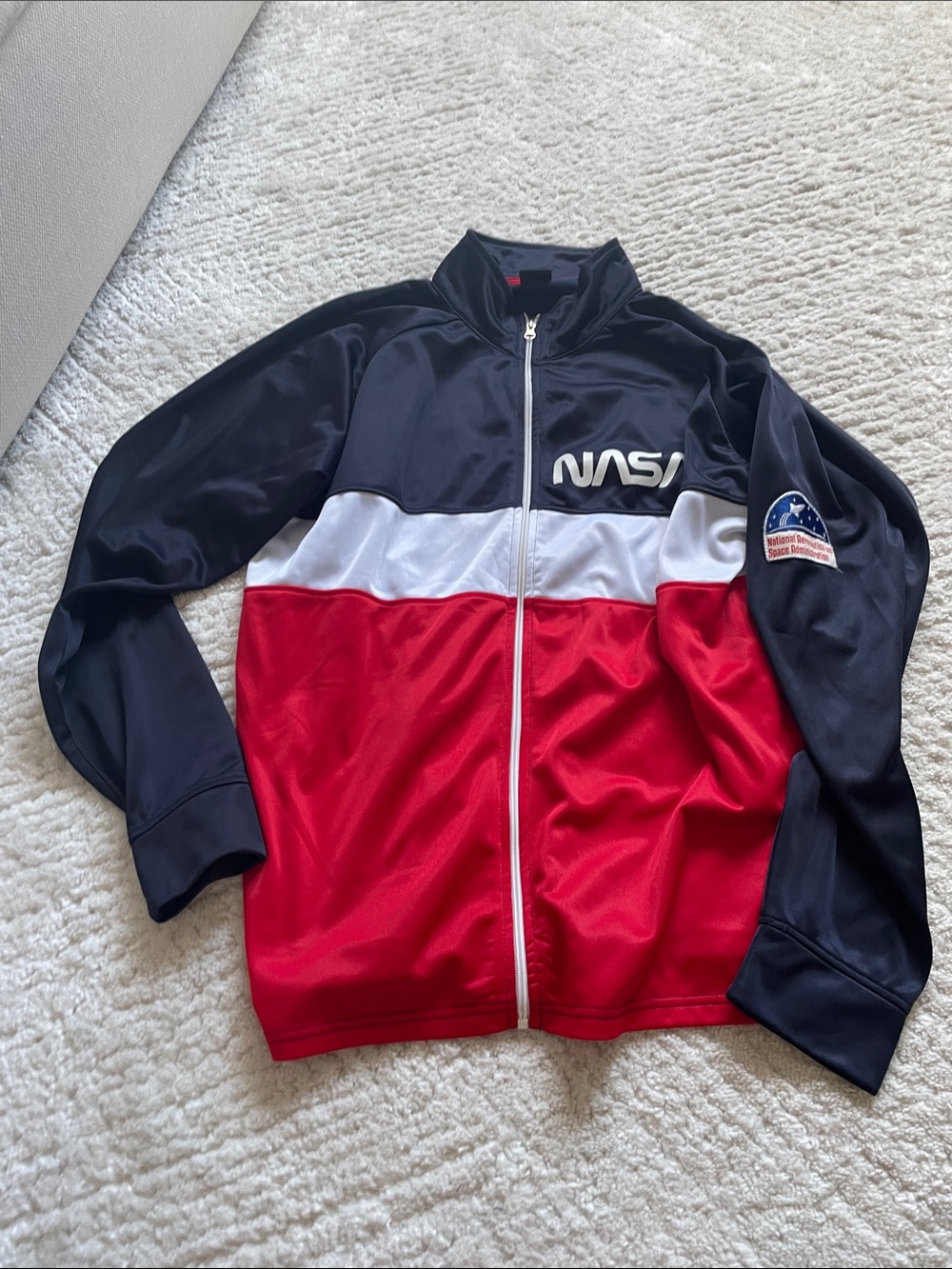 MAD Engine NASA Navy White Red Colorblock Track Jacket